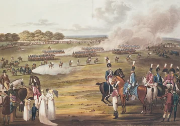 Uitzicht op de Londense Vrijwillige Cavalerie en Vliegende Artillerie